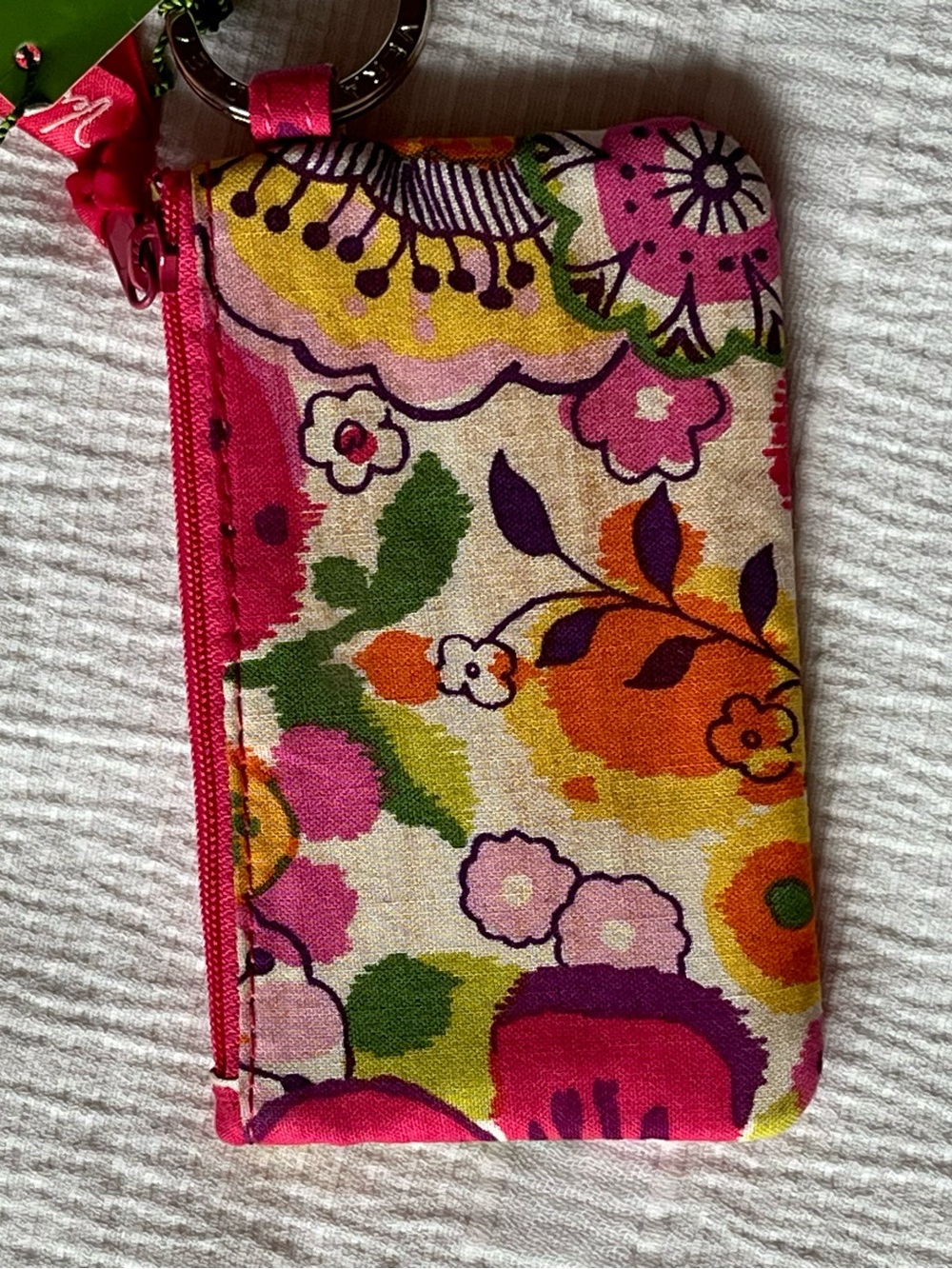 NWT Vera Bradley keychain zip ID case 0023 pink orange wallet clementine - Picture 6 of 9